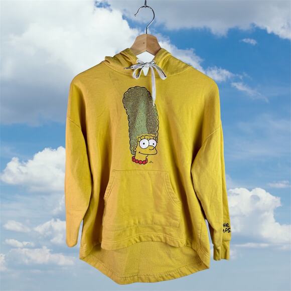 The Simpsons Women's Large Yellow Marge Simpson High Low Pullover Hoodie - Picture 1 of 11